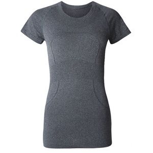 Lululemon Swiftly Tech Short Sleeve Crew Heathered Black Size 6